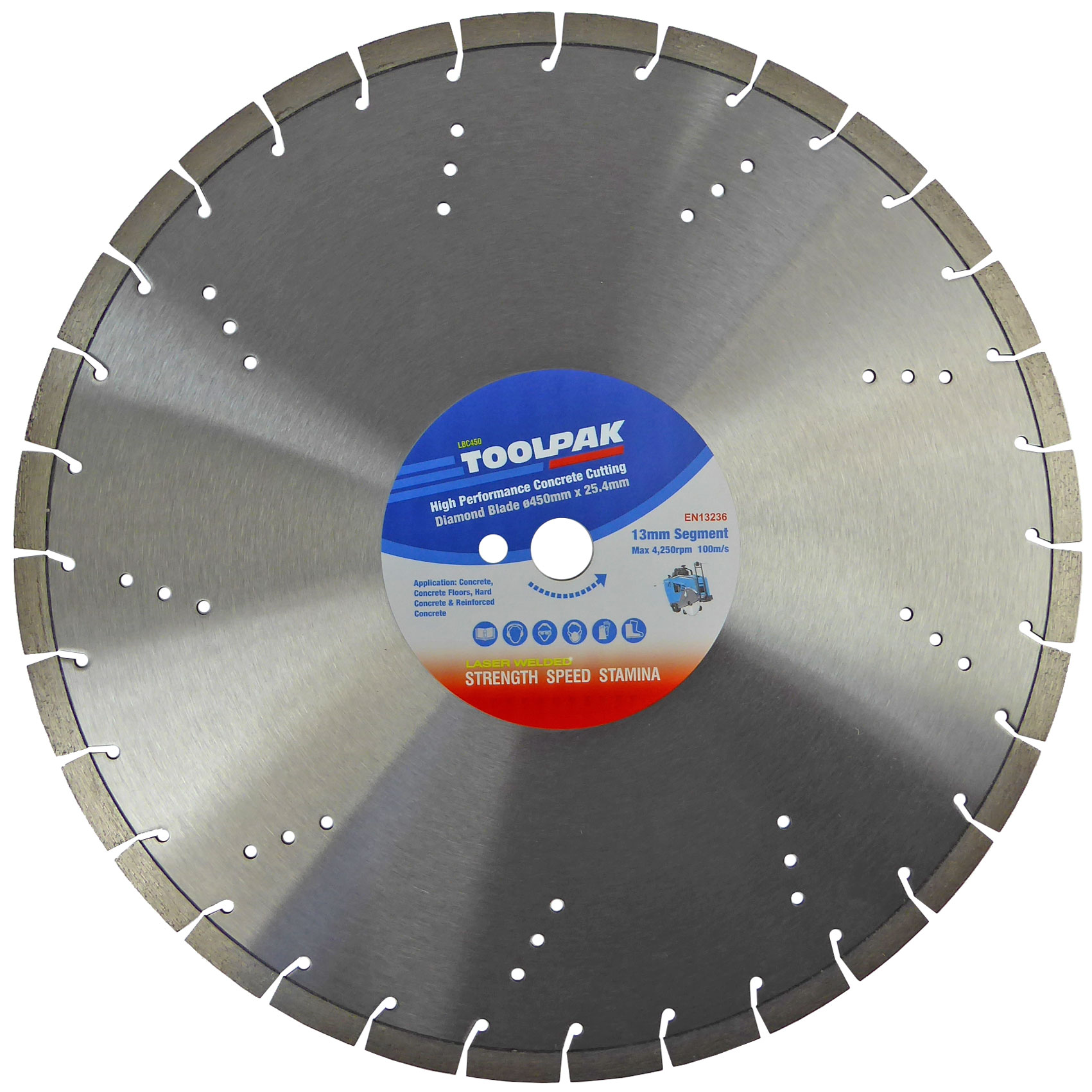 450mm x 25.4mm Concrete Cut Diamond Blade 13mm